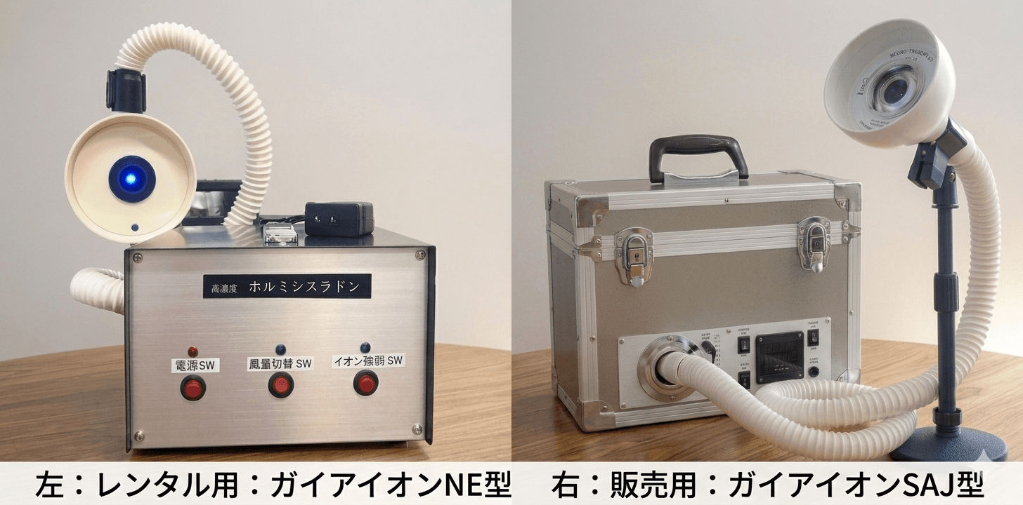 レンタル用ガイアイオンNE型と販売用ガイアイオンSAJの比較